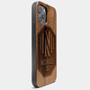 Best Wood Nashville SC iPhone 13 Pro Max Case | Custom Nashville SC Gift | Walnut Wood Cover - Engraved In Nature