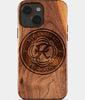Eco-friendly New England Revolution iPhone 15 Plus Case - Carved Wood Custom New England Revolution Gift For Him - Monogrammed Personalized iPhone 15 Plus Cover By Engraved In Nature