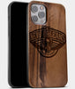 Best Wood New Orleans Pelicans iPhone 13 Pro Max Case | Custom New Orleans Pelicans Gift | Walnut Wood Cover - Engraved In Nature