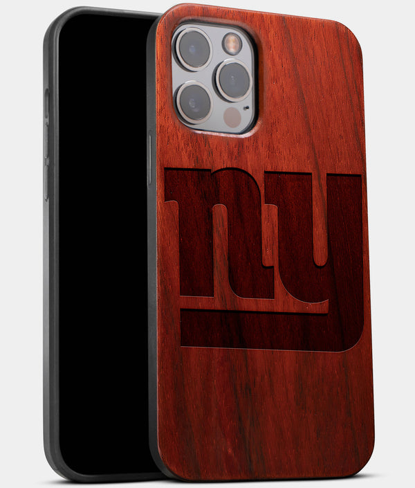 Best Wood New York Giants iPhone 13 Pro Case | Custom NY Giants Gift | Mahogany Wood Cover - Engraved In Nature