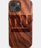 Eco-friendly New York Giants iPhone 14 Plus Case - Carved Wood Custom New York Giants Gift For Him - Monogrammed Personalized iPhone 14 Plus Cover By Engraved In Nature