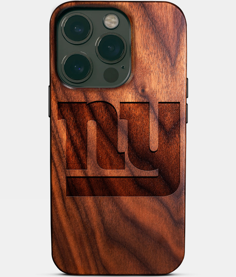 Eco-friendly New York Giants iPhone 14 Pro Case - Carved Wood Custom New York Giants Gift For Him - Monogrammed Personalized iPhone 14 Pro Cover By Engraved In Nature