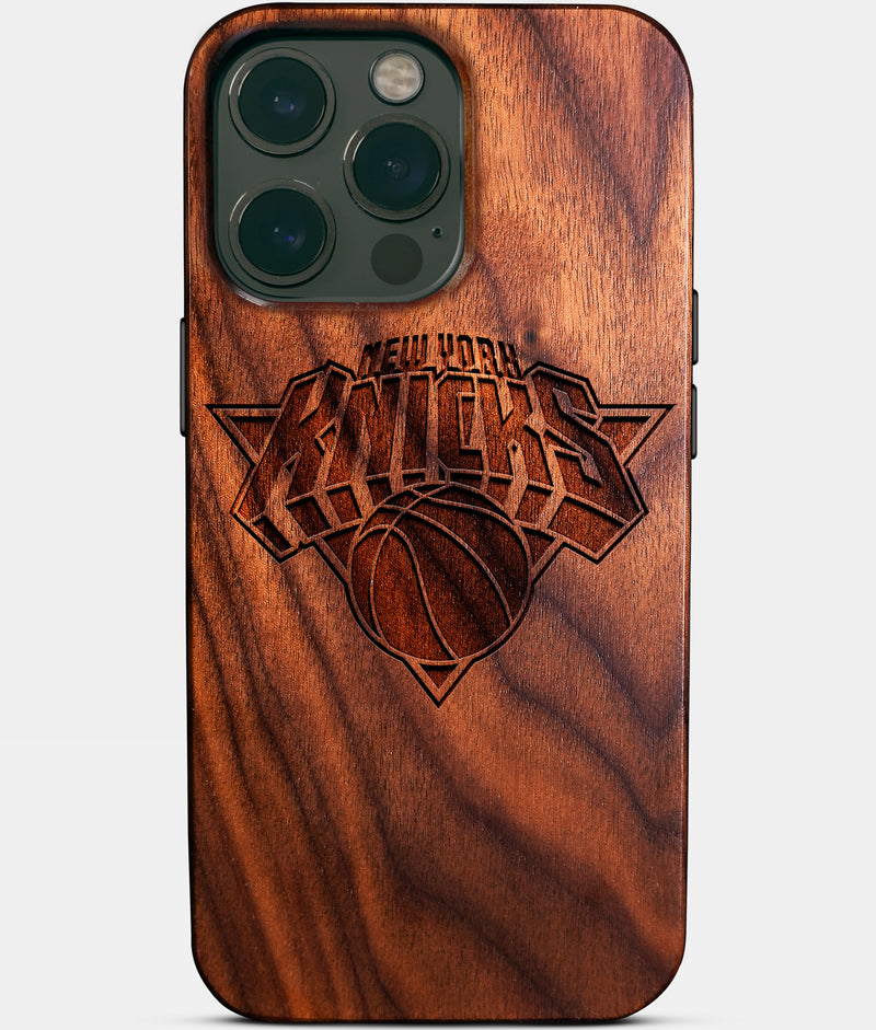 Eco-friendly New York Knicks iPhone 14 Pro Max Case - Carved Wood Custom New York Knicks Gift For Him - Monogrammed Personalized iPhone 14 Pro Max Cover By Engraved In Nature