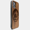Best Wood New York Mets iPhone 13 Pro Case | Custom NY Mets Gift | Walnut Wood Cover - Engraved In Nature