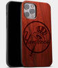 Best Wood New York Yankees iPhone 13 Pro Case | CustomClassic NY Yankees Gift | Mahogany Wood Cover - Engraved In Nature