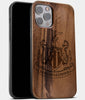 Best Wood Newcastle United F.C. iPhone 13 Pro Max Case | Custom Newcastle United F.C. Gift | Walnut Wood Cover - Engraved In Nature