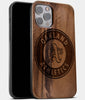 Best Wood Oakland Athletics iPhone 13 Pro Max Case | Custom Oakland Athletics Gift | Walnut Wood Cover - Engraved In Nature