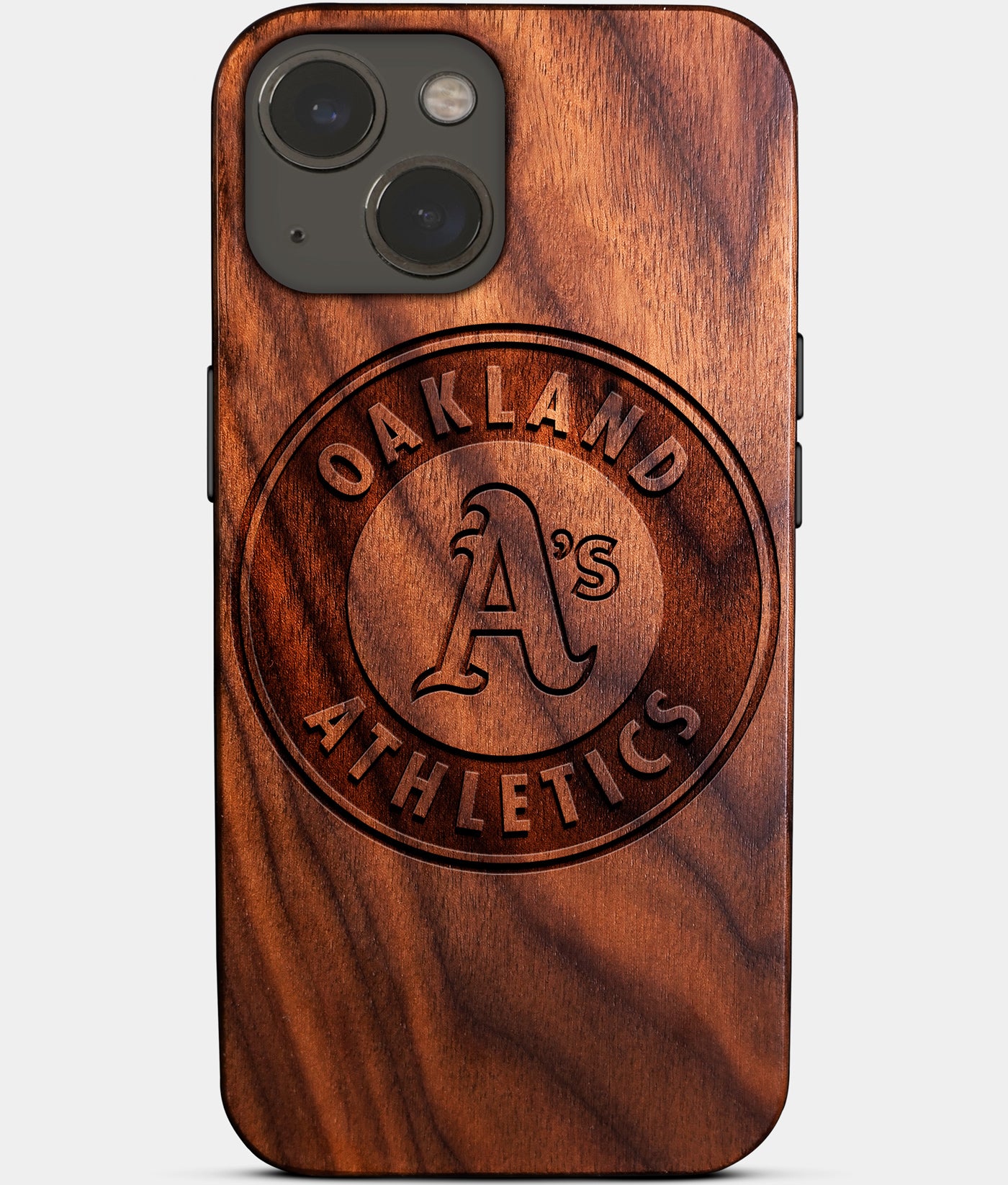 Eco-friendly Oakland Athletics iPhone 14 Case - Carved Wood Custom Oakland Athletics Gift For Him - Monogrammed Personalized iPhone 14 Cover By Engraved In Nature