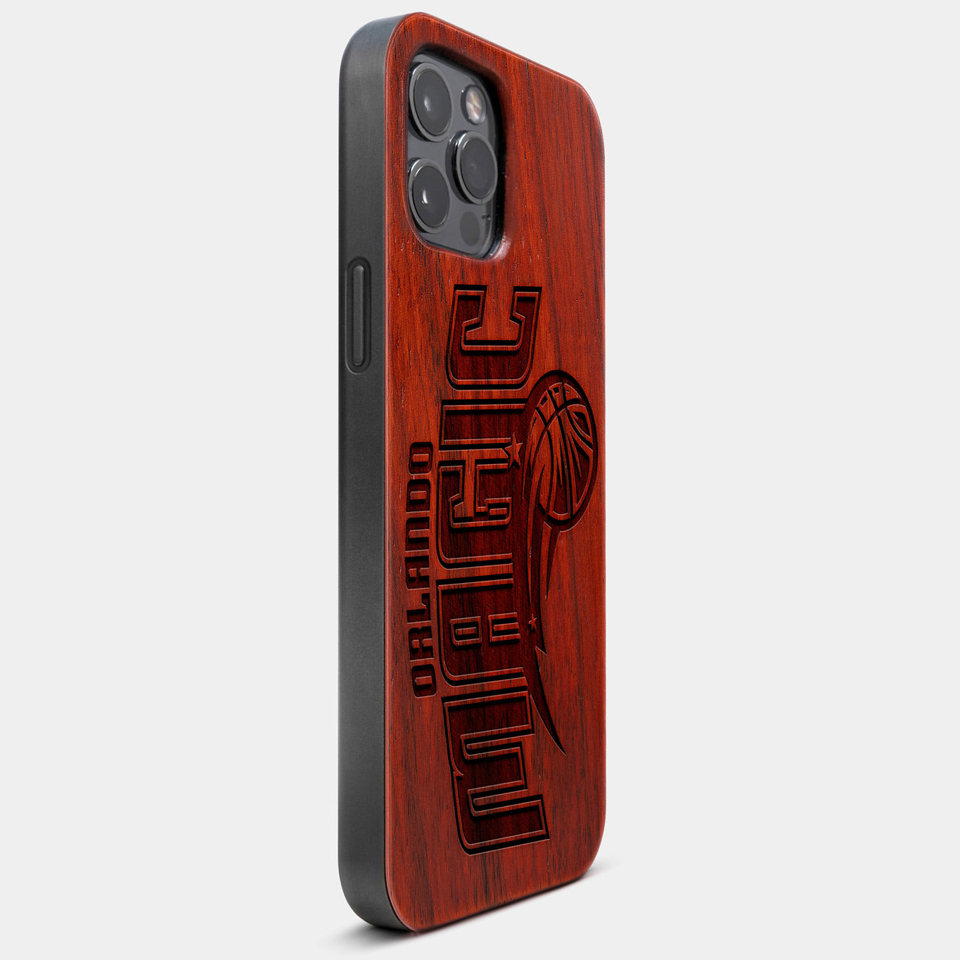 Best Wood Orlando Magic iPhone 13 Pro Case | Custom Orlando Magic Gift | Mahogany Wood Cover - Engraved In Nature