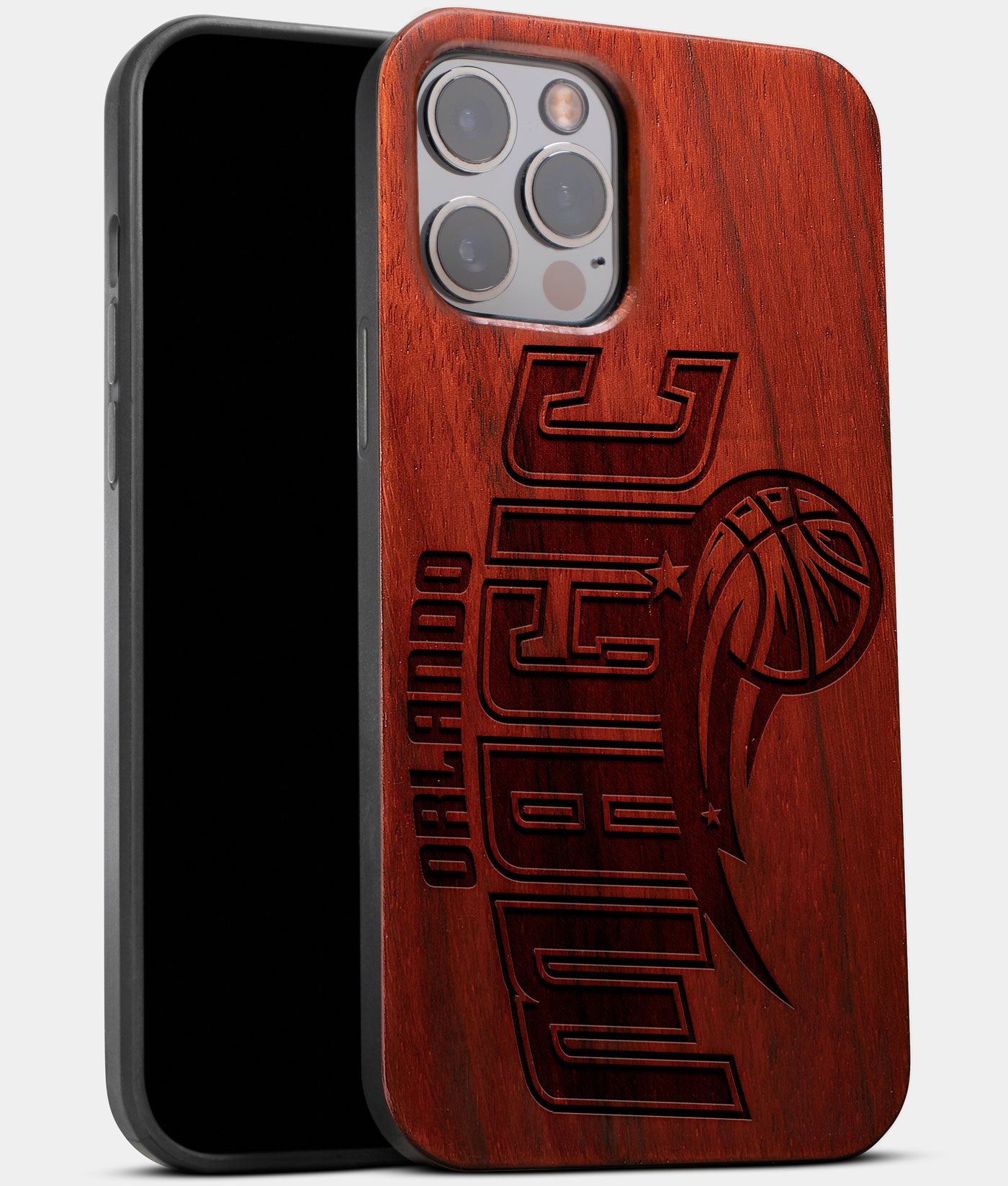 Best Wood Orlando Magic iPhone 13 Pro Max Case | Custom Orlando Magic Gift | Mahogany Wood Cover - Engraved In Nature