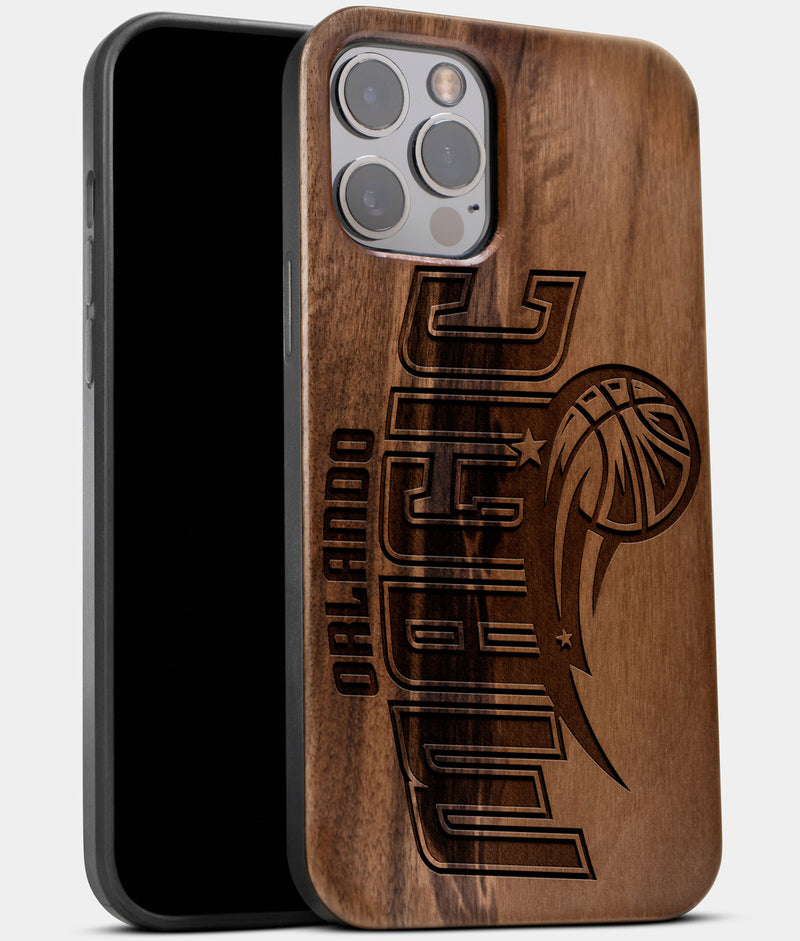 Best Wood Orlando Magic iPhone 13 Pro Max Case | Custom Orlando Magic Gift | Walnut Wood Cover - Engraved In Nature