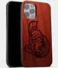 Best Wood Ottawa Senators iPhone 13 Pro Max Case | Custom Ottawa Senators Gift | Mahogany Wood Cover - Engraved In Nature