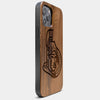 Best Wood Ottawa Senators iPhone 13 Pro Max Case | Custom Ottawa Senators Gift | Walnut Wood Cover - Engraved In Nature