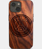 Eco-friendly Paris Saint Germain FC iPhone 14 Case - Carved Wood Custom Paris Saint Germain FC Gift For Him - Monogrammed Personalized iPhone 14 Cover By Engraved In Nature