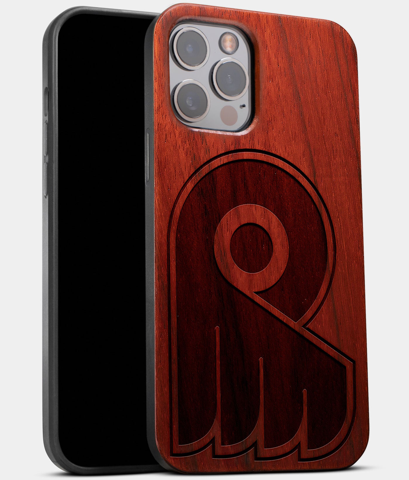 Best Wood Philadelphia Flyers iPhone 13 Pro Case | Custom Philadelphia Flyers Gift | Mahogany Wood Cover - Engraved In Nature