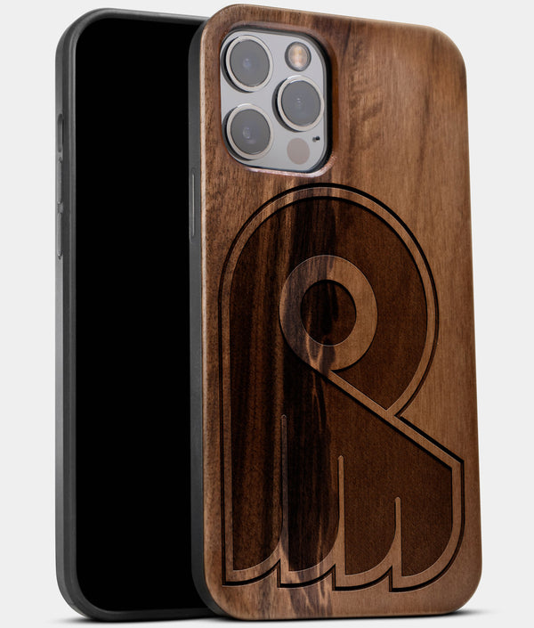 Best Wood Philadelphia Flyers iPhone 13 Pro Max Case | Custom Philadelphia Flyers Gift | Walnut Wood Cover - Engraved In Nature