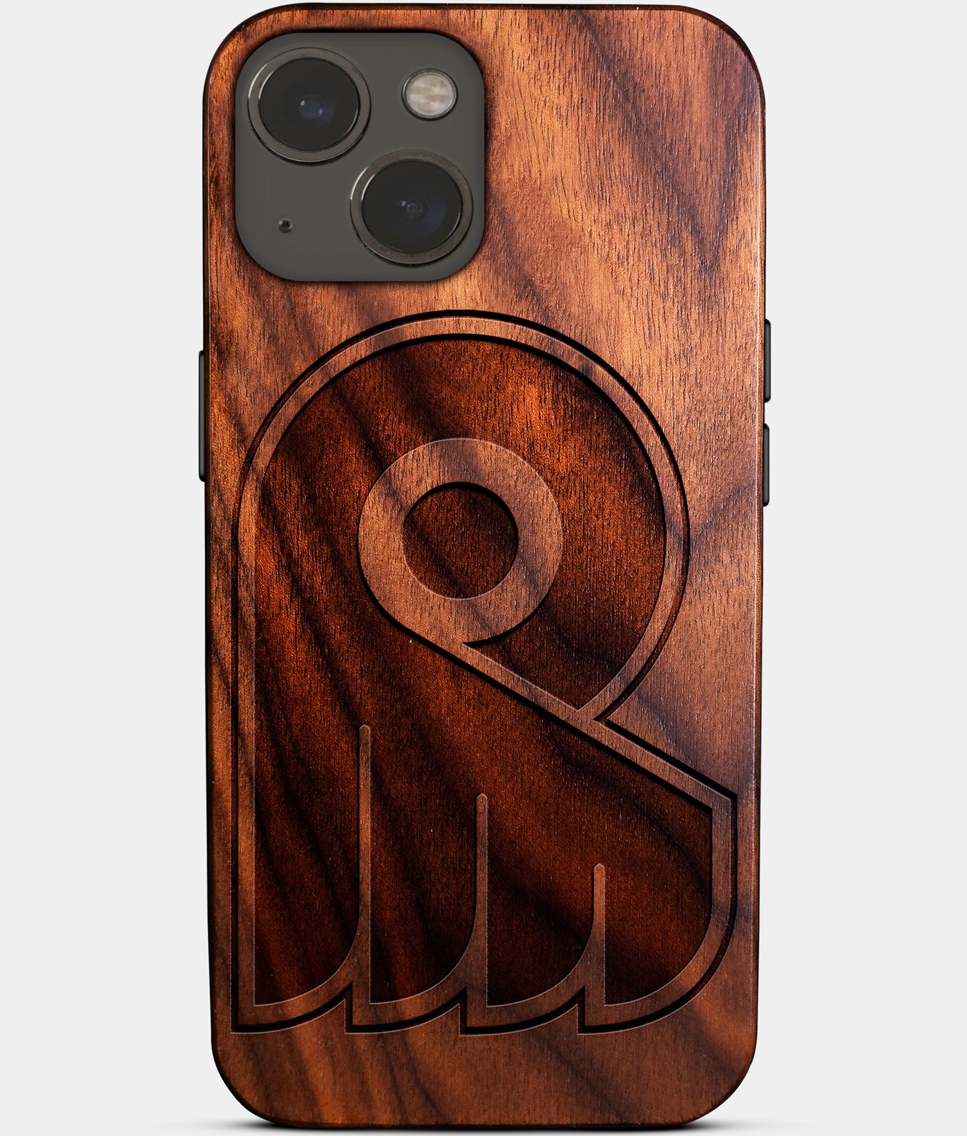 Eco-friendly Philadelphia Flyers iPhone 14 Case - Carved Wood Custom Philadelphia Flyers Gift For Him - Monogrammed Personalized iPhone 14 Cover By Engraved In Nature