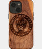 Eco-friendly Philadelphia Union iPhone 15 Case - Carved Wood Custom Philadelphia Union Gift For Him - Monogrammed Personalized iPhone 15 Cover By Engraved In Nature