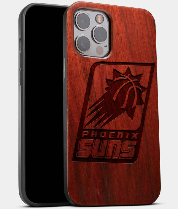 Best Wood Phoenix Suns iPhone 13 Pro Case | Custom Phoenix Suns Gift | Mahogany Wood Cover - Engraved In Nature