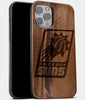 Best Wood Phoenix Suns iPhone 13 Pro Case | Custom Phoenix Suns Gift | Walnut Wood Cover - Engraved In Nature
