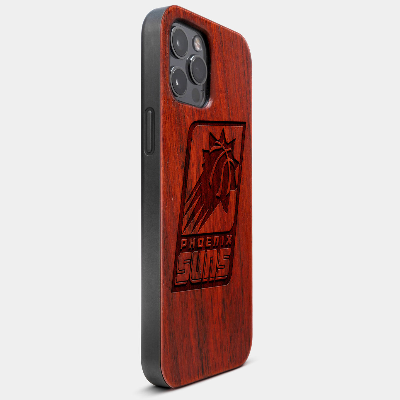 Best Wood Phoenix Suns iPhone 13 Pro Max Case | Custom Phoenix Suns Gift | Mahogany Wood Cover - Engraved In Nature