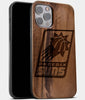 Best Wood Phoenix Suns iPhone 13 Pro Max Case | Custom Phoenix Suns Gift | Walnut Wood Cover - Engraved In Nature