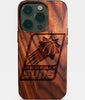 Eco-friendly Phoenix Suns iPhone 14 Pro Case - Carved Wood Custom Phoenix Suns Gift For Him - Monogrammed Personalized iPhone 14 Pro Cover By Engraved In Nature
