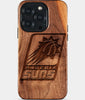 Eco-friendly Phoenix Suns iPhone 15 Pro Case - Carved Wood Custom Phoenix Suns Gift For Him - Monogrammed Personalized iPhone 15 Pro Cover By Engraved In Nature