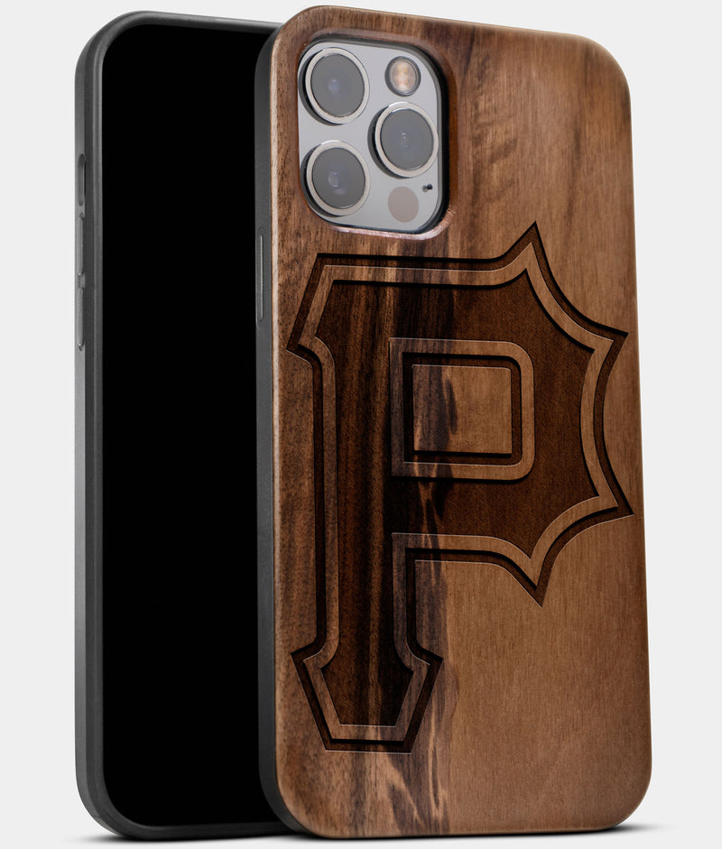 Best Wood Pittsburgh Pirates iPhone 13 Pro Case | Classic Custom Pittsburgh Pirates Gift | Walnut Wood Cover - Engraved In Nature