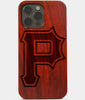 Carved Wood Pittsburgh Pirates iPhone 13 Pro Max Case | CustomClassic Pittsburgh Pirates Gift, Birthday Gift | Personalized Mahogany Wood Cover, Gifts For Him, Monogrammed Gift For Fan | by Engraved In Nature