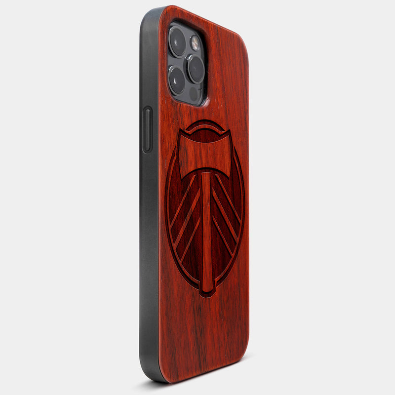 Best Wood Portland Timbers iPhone 13 Pro Case | Custom Portland Timbers Gift | Mahogany Wood Cover - Engraved In Nature
