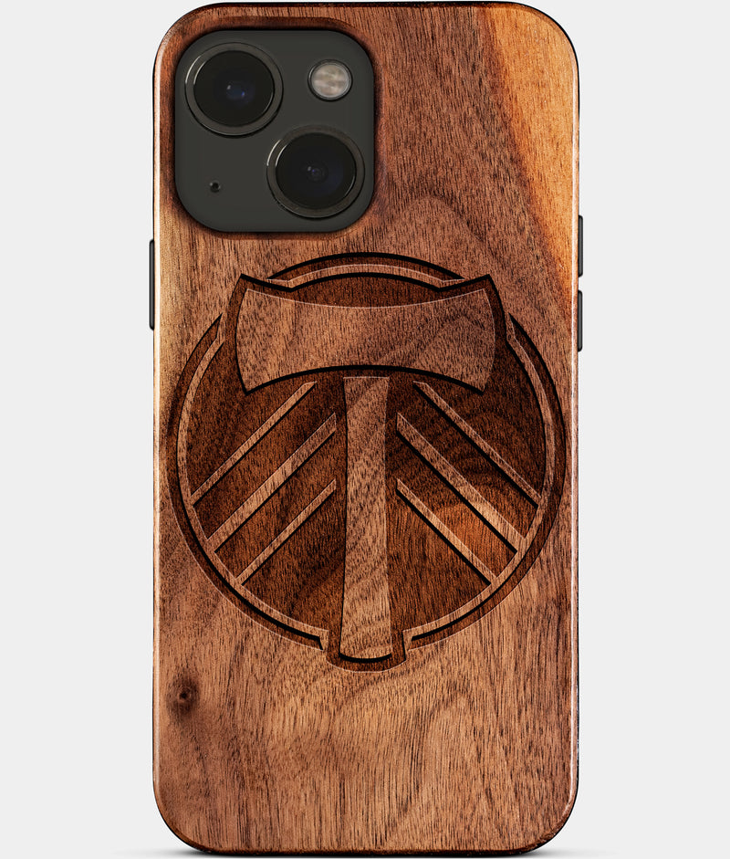 Eco-friendly Portland Timbers iPhone 15 Case - Carved Wood Custom Portland Timbers Gift For Him - Monogrammed Personalized iPhone 15 Cover By Engraved In Nature