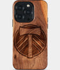 Eco-friendly Portland Timbers iPhone 15 Pro Case - Carved Wood Custom Portland Timbers Gift For Him - Monogrammed Personalized iPhone 15 Pro Cover By Engraved In Nature