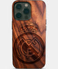 Eco-friendly Real Madrid Cf iPhone 14 Pro Max Case - Carved Wood Custom Real Madrid Cf Gift For Him - Monogrammed Personalized iPhone 14 Pro Max Cover By Engraved In Nature