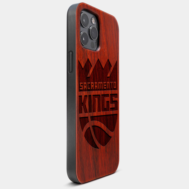 Best Wood Sacramento Kings iPhone 13 Pro Case | Custom Sacramento Kings Gift | Mahogany Wood Cover - Engraved In Nature