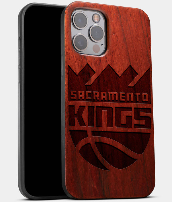 Best Wood Sacramento Kings iPhone 13 Pro Max Case | Custom Sacramento Kings Gift | Mahogany Wood Cover - Engraved In Nature
