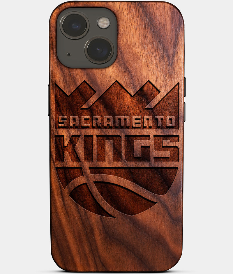 Eco-friendly Sacramento Kings iPhone 14 Case - Carved Wood Custom Sacramento Kings Gift For Him - Monogrammed Personalized iPhone 14 Cover By Engraved In Nature
