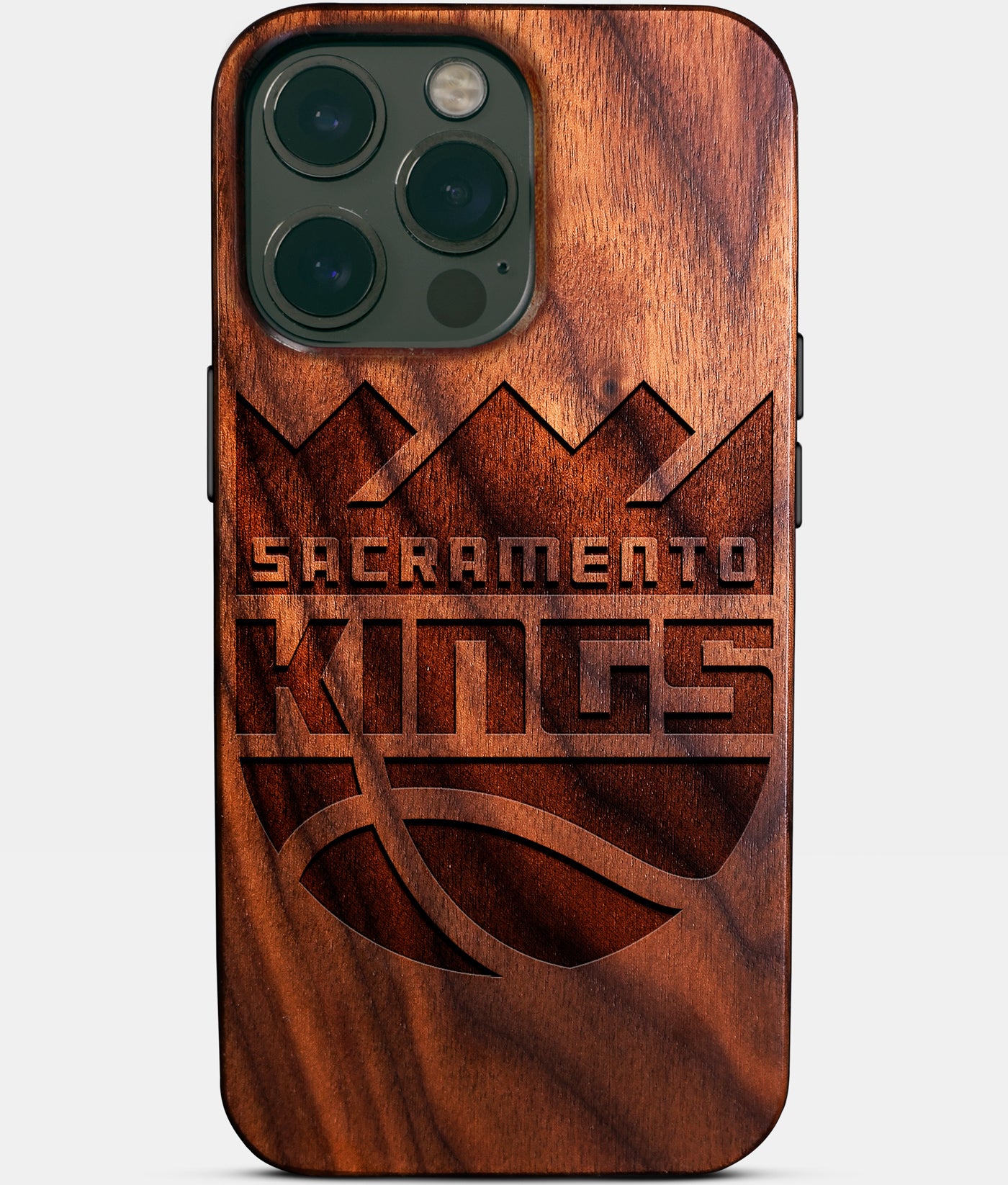 Eco-friendly Sacramento Kings iPhone 14 Pro Max Case - Carved Wood Custom Sacramento Kings Gift For Him - Monogrammed Personalized iPhone 14 Pro Max Cover By Engraved In Nature