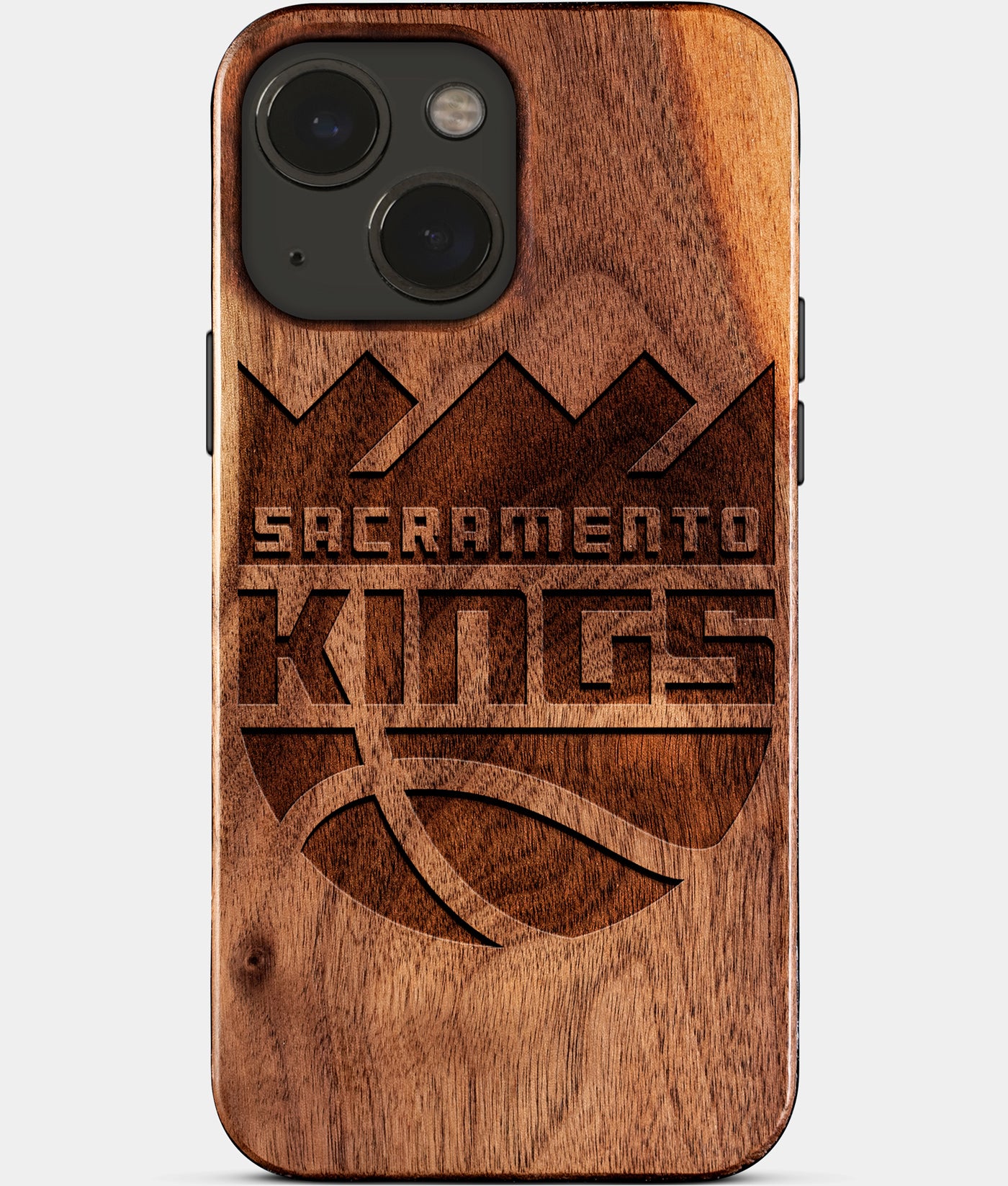 Eco-friendly Sacramento Kings iPhone 15 Case - Carved Wood Custom Sacramento Kings Gift For Him - Monogrammed Personalized iPhone 15 Cover By Engraved In Nature