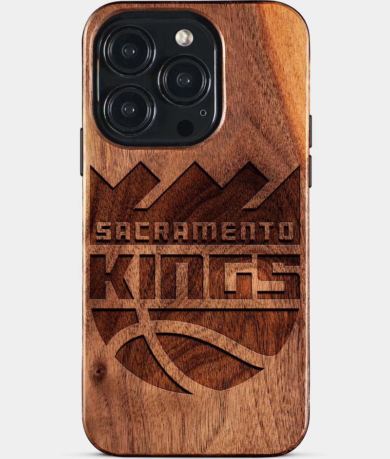 Eco-friendly Sacramento Kings iPhone 15 Pro Case - Carved Wood Custom Sacramento Kings Gift For Him - Monogrammed Personalized iPhone 15 Pro Cover By Engraved In Nature