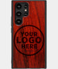 Wood Samsung Galaxy S22 Ultra Case Custom Engraved Mahogany Wood S22 Ultra Cover Eco-Friendly S22 Ultra Case Sustainable S22 Ultra Case Outdoor S22 Ultra Case For Men Military Grade S22 Ultra Cover - Engraved In Nature
