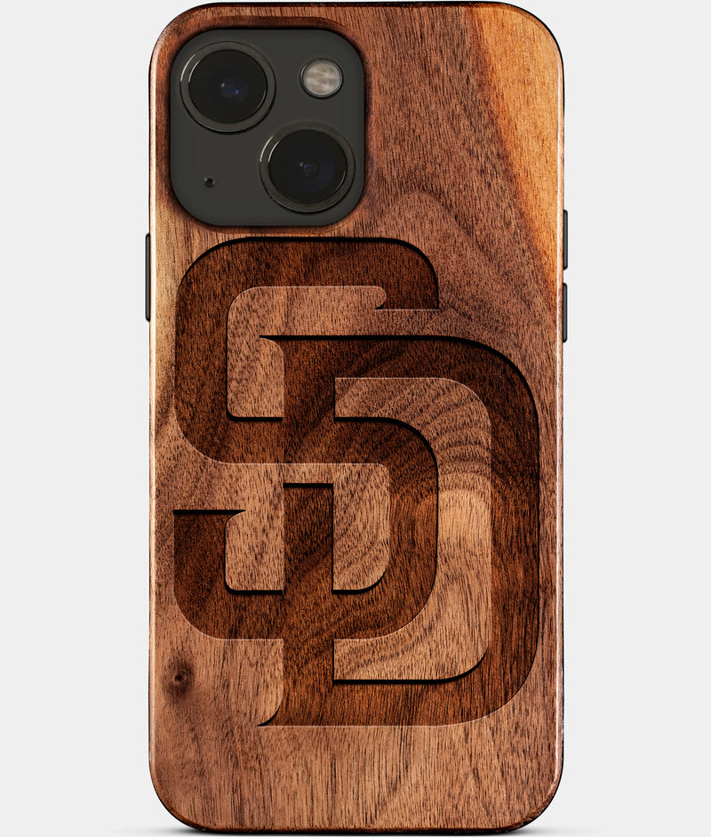 Eco-friendly San Diego Padres iPhone 15 Case - Carved Wood Custom San Diego Padres Gift For Him - Monogrammed Personalized iPhone 15 Cover By Engraved In Nature