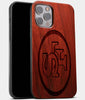 Best Wood San Francisco 49ers iPhone 13 Pro Case | Custom SF 49ers Gift | Mahogany Wood Cover - Engraved In Nature