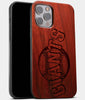 Best Wood San Francisco Giants iPhone 13 Pro Max Case | Custom SF Giants Gift | Mahogany Wood Cover - Engraved In Nature