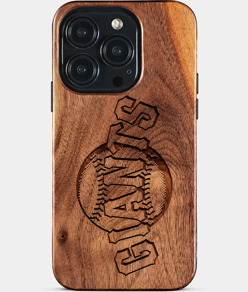 Eco-friendly San Francisco Giants iPhone 15 Pro Case - Carved Wood Custom San Francisco Giants Gift For Him - Monogrammed Personalized iPhone 15 Pro Cover By Engraved In Nature