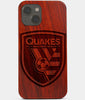 Carved Wood San Jose Earthquakes iPhone 13 Case | Custom San Jose Earthquakes Gift, Birthday Gift | Personalized Mahogany Wood Cover, Gifts For Him, Monogrammed Gift For Fan | by Engraved In Nature