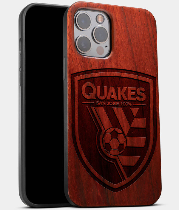 Best Wood San Jose Earthquakes iPhone 13 Pro Case | Custom San Jose Earthquakes Gift | Mahogany Wood Cover - Engraved In Nature