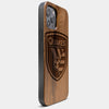 Best Wood San Jose Earthquakes iPhone 13 Pro Case | Custom San Jose Earthquakes Gift | Walnut Wood Cover - Engraved In Nature