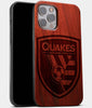 Best Wood San Jose Earthquakes iPhone 13 Pro Max Case | Custom San Jose Earthquakes Gift | Mahogany Wood Cover - Engraved In Nature