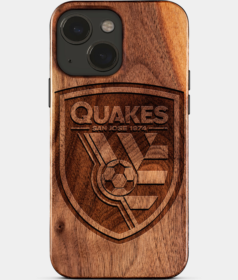 Eco-friendly San Jose Earthquakes iPhone 15 Case - Carved Wood Custom San Jose Earthquakes Gift For Him - Monogrammed Personalized iPhone 15 Cover By Engraved In Nature